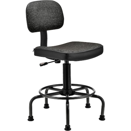 Global Industrial Ultra Comfort Fabric Stool, Black 240137